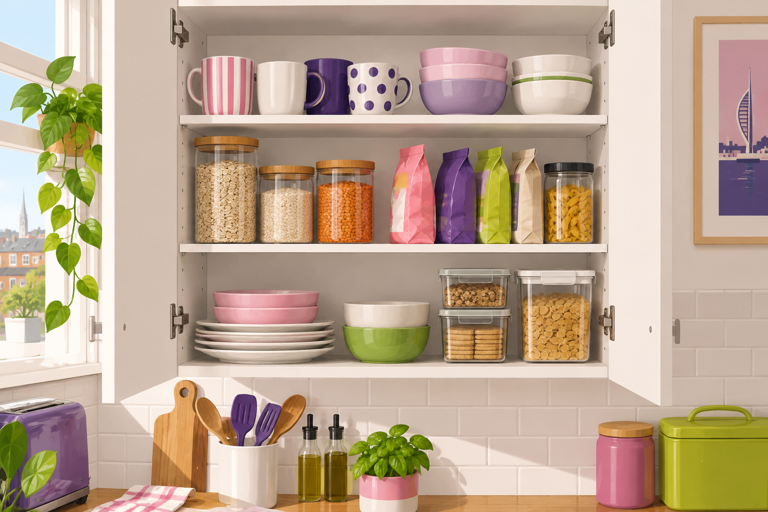 Illustration for A kitchen cupboard reset without buying more storage